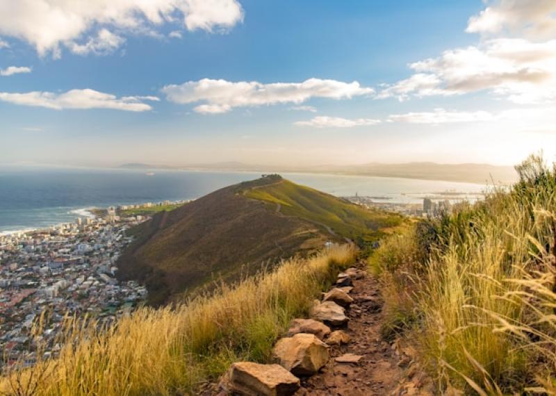 Capetown view on city and coast