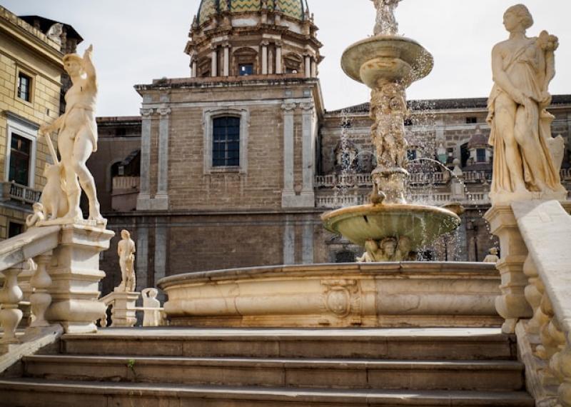 Palermo city center with tower in the background