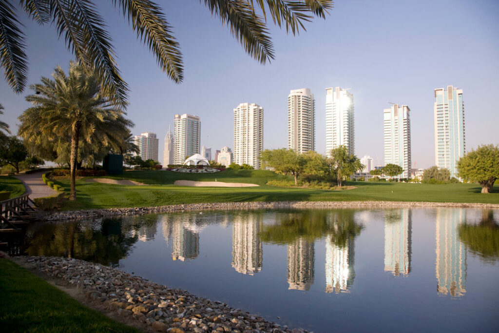The Majlis Championship Course with views of Dubai